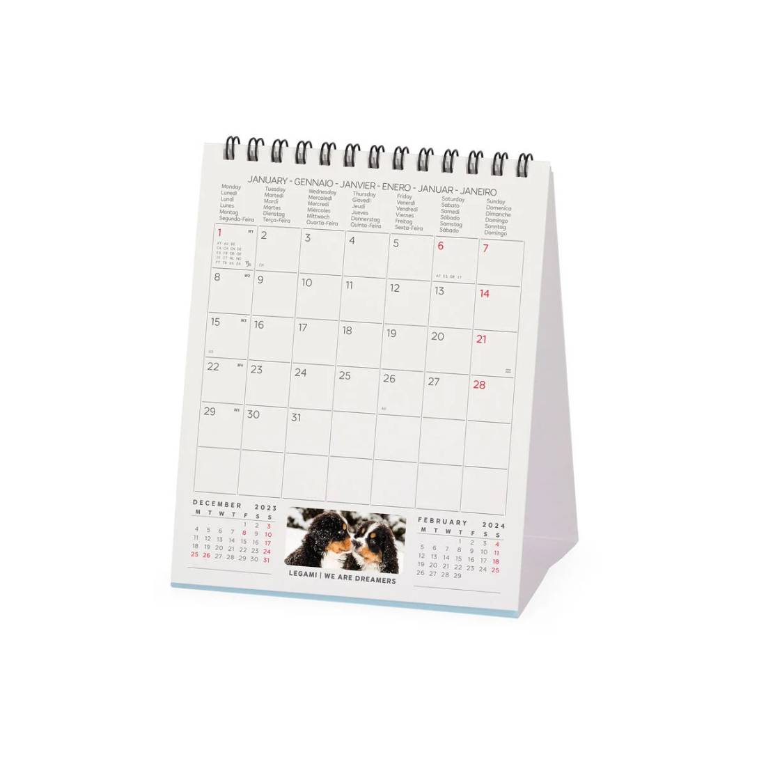 2024 Calendario Da Tavolo 12x14,5cm Legami - Puppies
